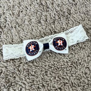 Houston Astros Lace Baby Toddler Headband Bow